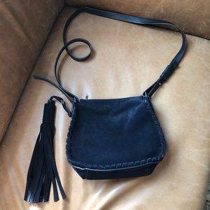 All Saints Mori suede Crossbody Tassle bag
